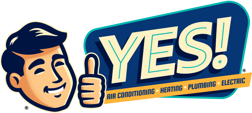 Yes! Air Conditioning & Plumbing branch logo.