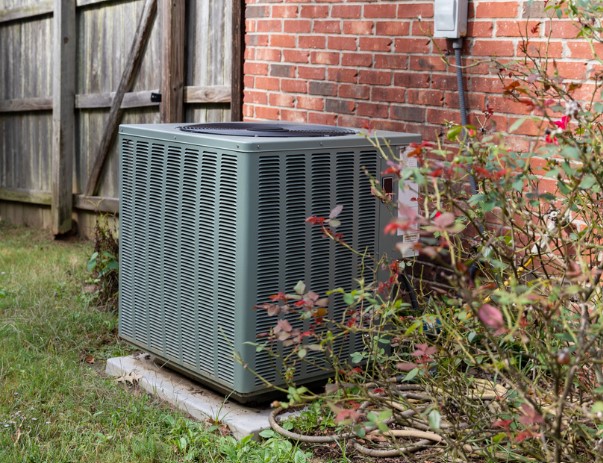 Parts of an AC system: outdoor condenser unit