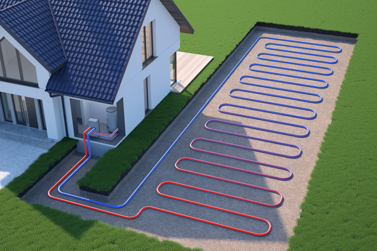 Diagram of ground heat pump